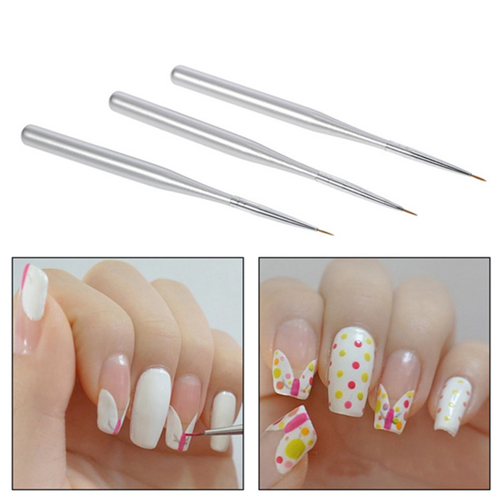 Detailing Brush Set - Zestaw 3 pędzli do zdobienia paznokci,